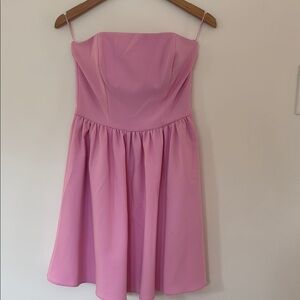 Pink strapless mini dress